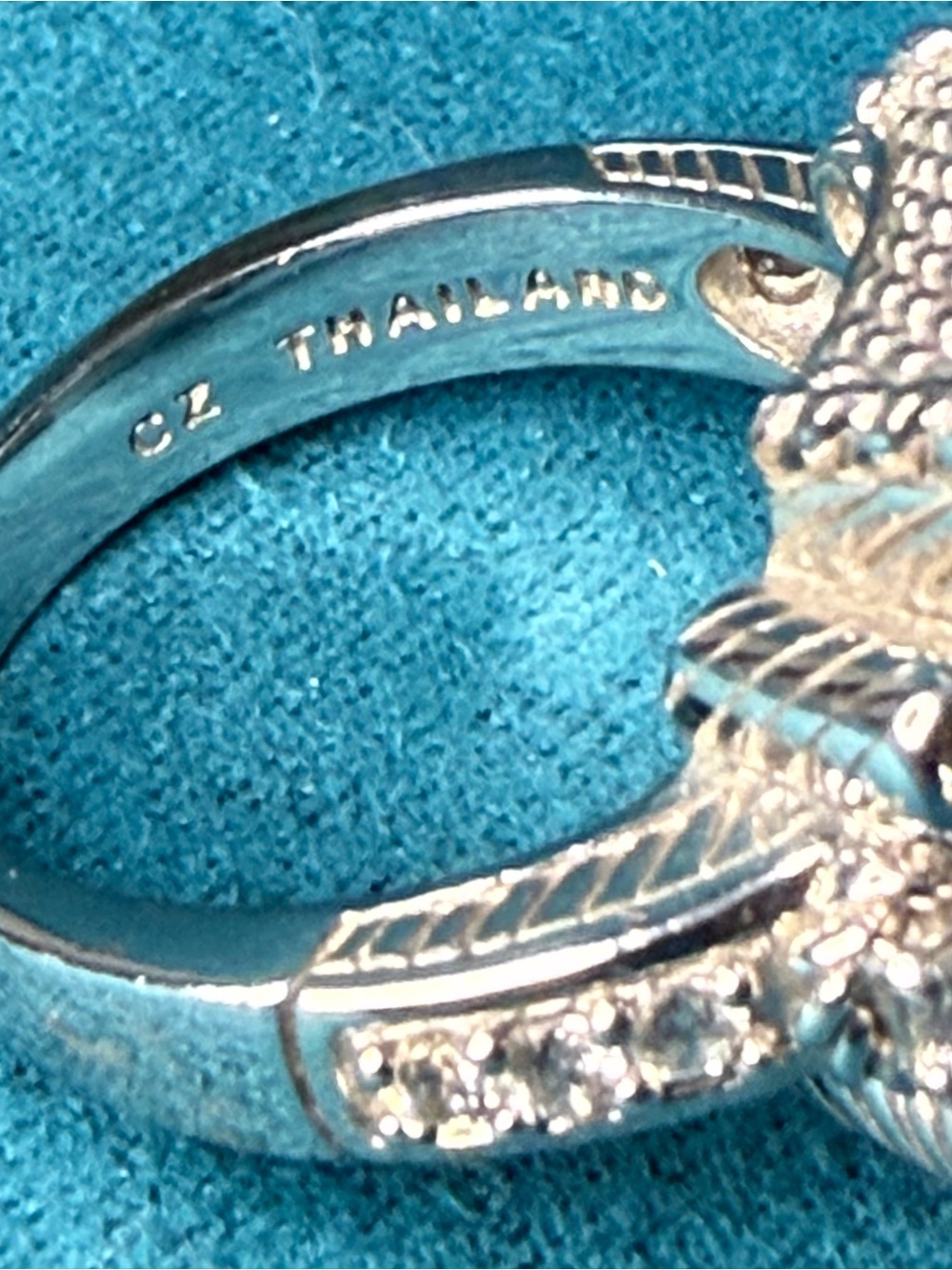 Judith Ripka Sterling Silver Blue Topaz & CZ Ring - Picture 12 of 13